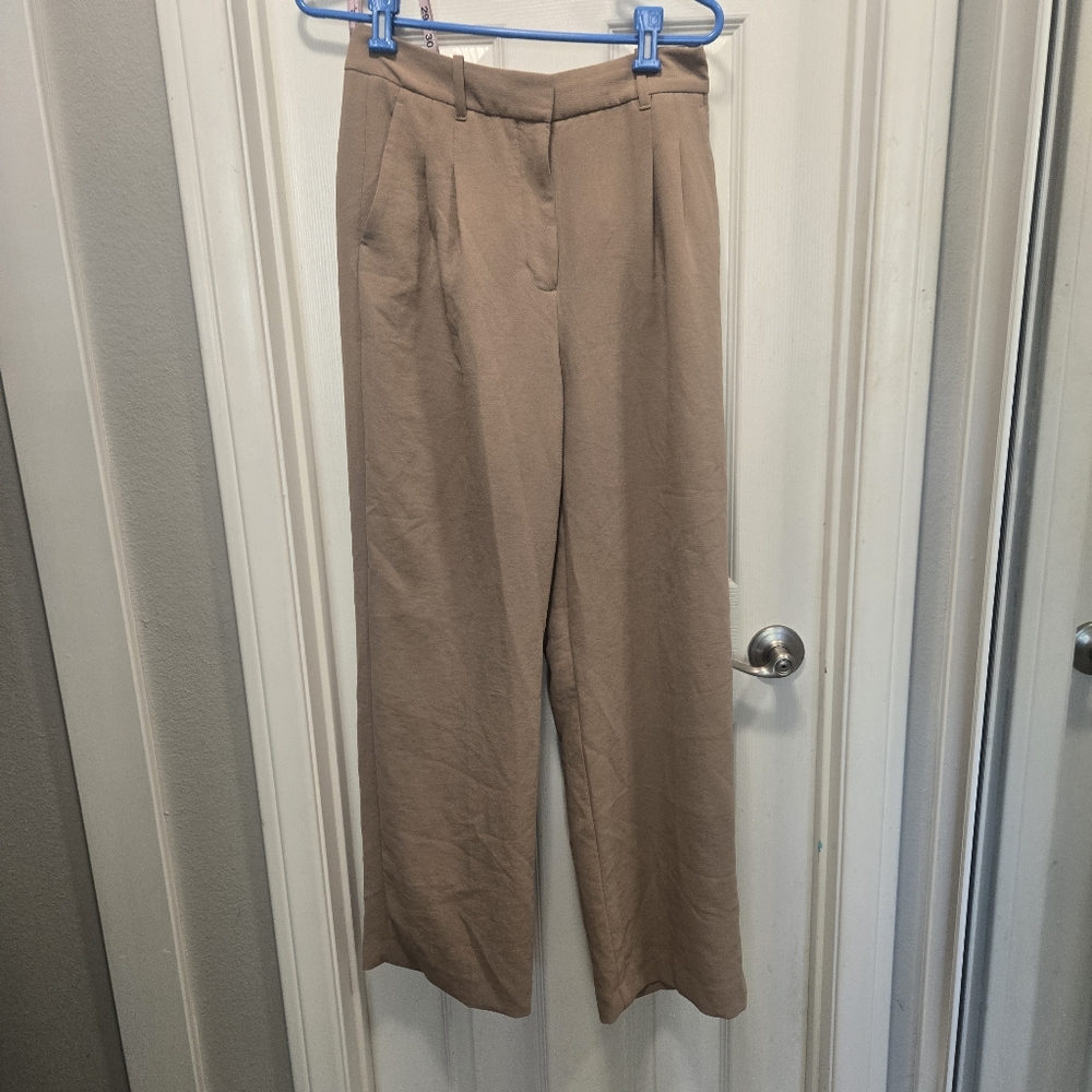 Aritzia Wide Leg Pants in Tan
